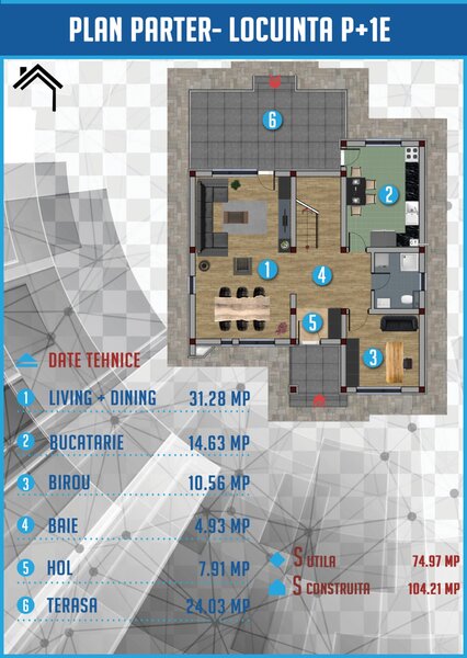 Bragadiru- Ilfov Casa premium / 5 camere / 3 bai / incalzire in pardoseala