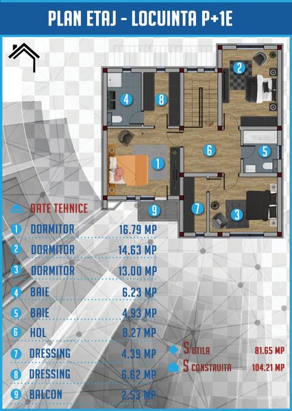 Bragadiru- Ilfov Casa premium / 5 camere / 3 bai / incalzire in pardoseala